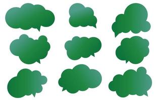 zet groene tekstballonnen op witte background.chat vector doodle bericht of communicatie icoon cloud spreken voor strips en minimale bericht dialoog