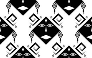 Tribal gezicht zwart-wit abstracte etnische geometrische naadloze patroon ontwerp voor achtergrond of wallpaper.vector afbeelding om stof patronen, tapijten, shirts, kostuums, tulband, hoeden, gordijnen af te drukken. vector