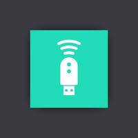 usb modem pictogram, pictogram, 3g, 4g, lte modem teken, vierkant pictogram, vectorillustratie vector