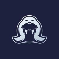 walrus logo icoon, arctische dieren vector