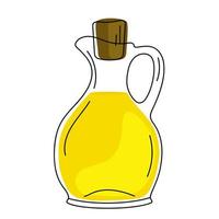 handgetekende glazen kan met olijfolie. vector