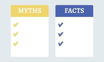 mythen feiten te doen lijst. vector icoon