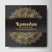 ramadhan kareem met mandala achtergrond. ontwerp voor uw datum, ansichtkaart, banner, logo. vector