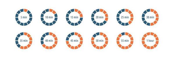 timer secties, infographic elementen set. kooktijd. vectorillustratie op wit vector