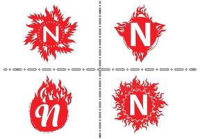 brand n letter logo en pictogram ontwerpsjabloon vector