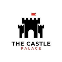 kasteel fort logo ontwerp vector