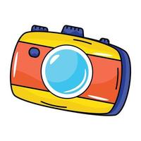 het platte pictogram van de camera is klaar voor gebruik vector