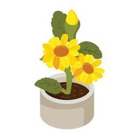 kijk eens naar dit isometrische pictogram van bloempot vector