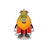 mascotte illustratie van papaya fruit king vector