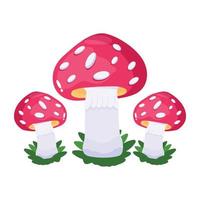 gezonde voeding, een isometrisch icoon van paddenstoelen vector