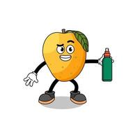 mango fruit illustratie cartoon met muggenspray vector