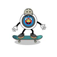 boogschieten doelwit mascotte spelen een skateboard vector