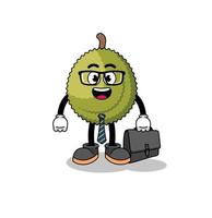 durian fruit mascotte als zakenman vector