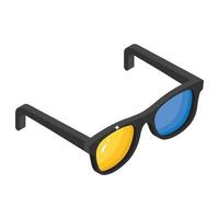 icoon van strandbrilontwerp in 3D-stijl vector
