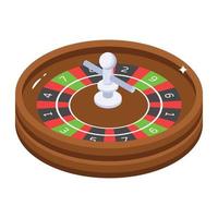 check dit isometrische icoon van casino roulette vector