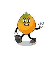 papaya fruit cartoon wandelen vector