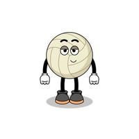 volleybal cartoon paar met verlegen pose vector