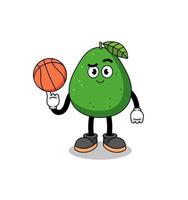 avocado fruit illustratie als basketballer vector