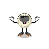 illustratie van volleybal met een vr-headset vector