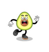 uitglijdende avocado mascotte illustratie vector