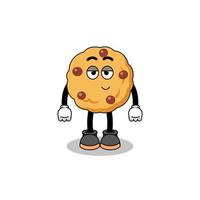 chocolate chip cookie cartoon paar met verlegen pose vector