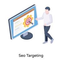 een website met een pijltje, het concept van seo targeting vector