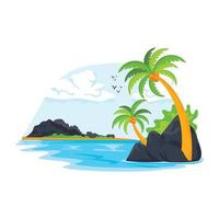 download dit platte ontwerp van rivierlandschap vector