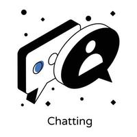 download isometrisch pictogram van chatten vector