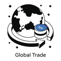 isometrisch icoon van de wereldhandel vector