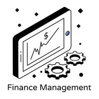 trendy isometrisch icoon van financieel beheer vector