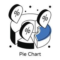 cirkeldiagram infographic isometrisch pictogram vector