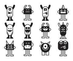 grappige monster iconen vector illustratie