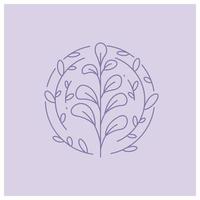 bloemenkrans voor kaartdecoratie illustratie violette achtergrond vector