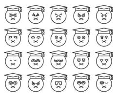 emoticons set voor studentenregel dempen vector