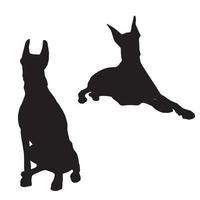 dobermann hond silhouet vector