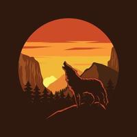 wilde wolf grafische illustratie vector