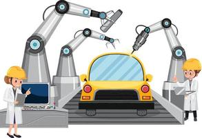 automatiseringsconcept voor autoproductie vector