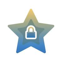 star lock-logo element ontwerpsjabloon pictogram vector