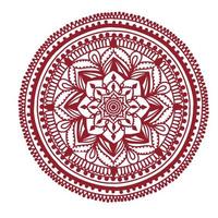 Boheemse mandala, mehendi etnisch element, decoratie, ornament in een cirkel hennatekening, tatoeage, vector