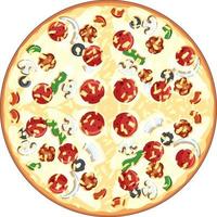 bovenaanzicht van kaas pizza op witte achtergrond vector