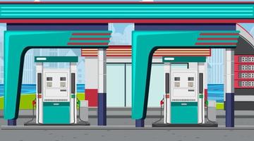 tankstation cartoon scène vector