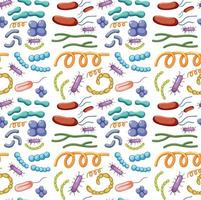 naadloze pictogrammen voor bacteriën en virussen vector