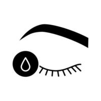 primer voor wimperverlenging glyph icoon. silhouet symbool. ontvetter. olievrije oogmake-up remover. wimperverlenging nazorg. negatieve ruimte. vector geïsoleerde illustratie