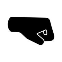 rechter vuist emoji glyph-pictogram. silhouet symbool. naar rechts gerichte vuist. vuistslag. bofist. negatieve ruimte. vector geïsoleerde illustratie