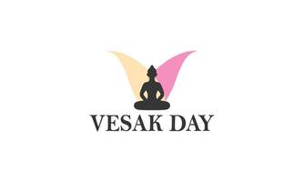 happy vesak day of buddha purnima logo-ontwerp vector