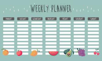 schattige weekplanner background.vector illustratie voor kind en baby vector