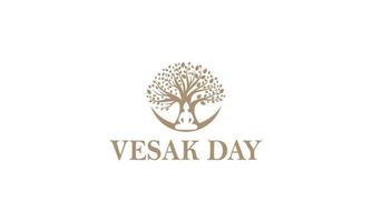 happy vesak day of buddha purnima logo-ontwerp vector