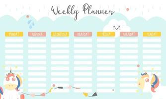 schattige weekplanner background.vector illustratie voor kind en baby vector