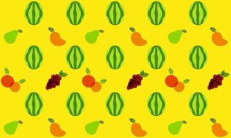 fruitverzameling in platte, handgetekende stijlillustraties vector