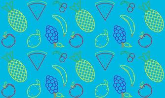 fruitverzameling in platte, handgetekende stijlillustraties vector